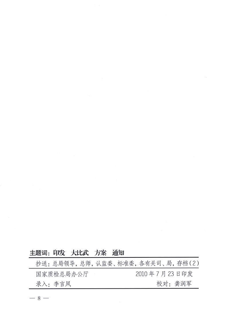 國家質(zhì)量監(jiān)督檢驗(yàn)檢疫總局《關(guān)于印發(fā)<全國質(zhì)檢系統(tǒng)檢測(cè)技能大比武活動(dòng)工作方案>的通知》