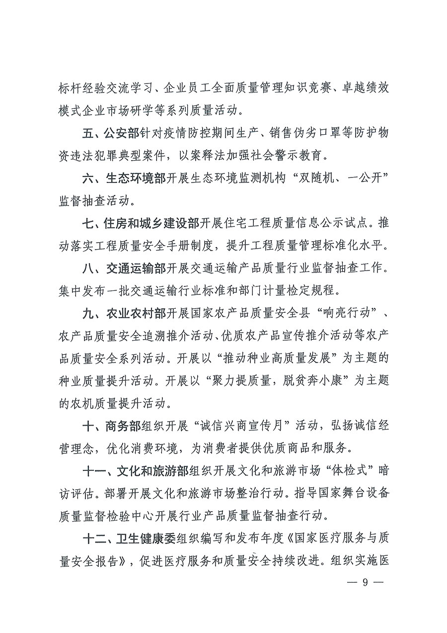 市場(chǎng)監(jiān)管總局等16個(gè)部門關(guān)于開展2020年全國(guó)“質(zhì)量月”活動(dòng)的通知(國(guó)市監(jiān)質(zhì)〔2020〕133號(hào))