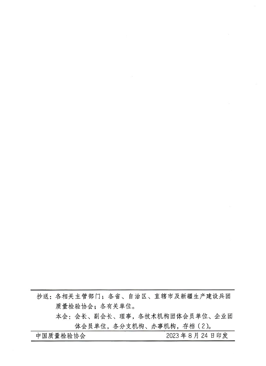 中國(guó)質(zhì)量檢驗(yàn)協(xié)會(huì)關(guān)于開(kāi)展質(zhì)量安全員崗位能力提升培訓(xùn)班的通知(中檢辦發(fā)〔2023〕126號(hào))