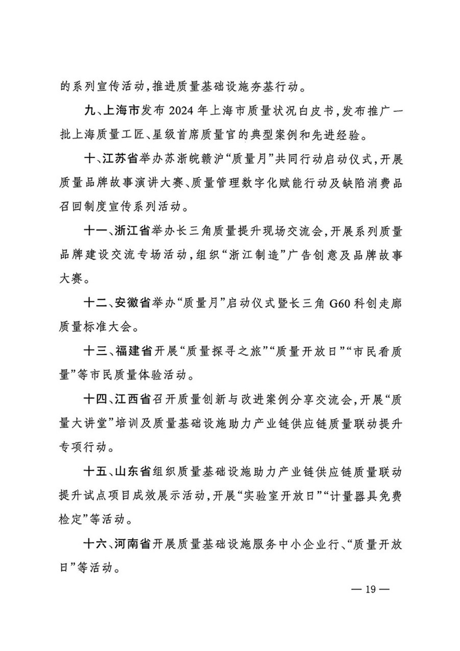 中國質(zhì)量檢驗(yàn)協(xié)會關(guān)于轉(zhuǎn)發(fā)《關(guān)于開展2024年全國“質(zhì)量月”活動的通知》的函（質(zhì)檢協(xié)函〔2024〕116號）